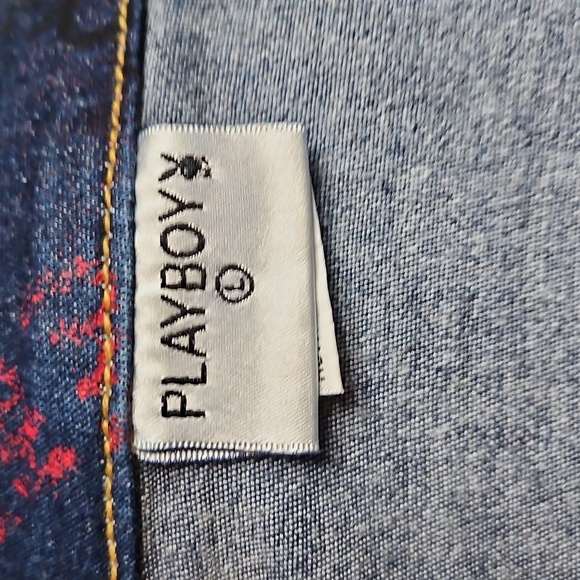 VINTAGE PLAYBOY GRAPHIC JEAN JACKET SIZE LGE - Picture 8 of 10